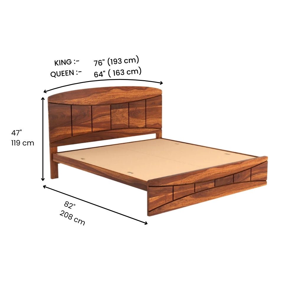Livo Wood Wood Bed Without Storage