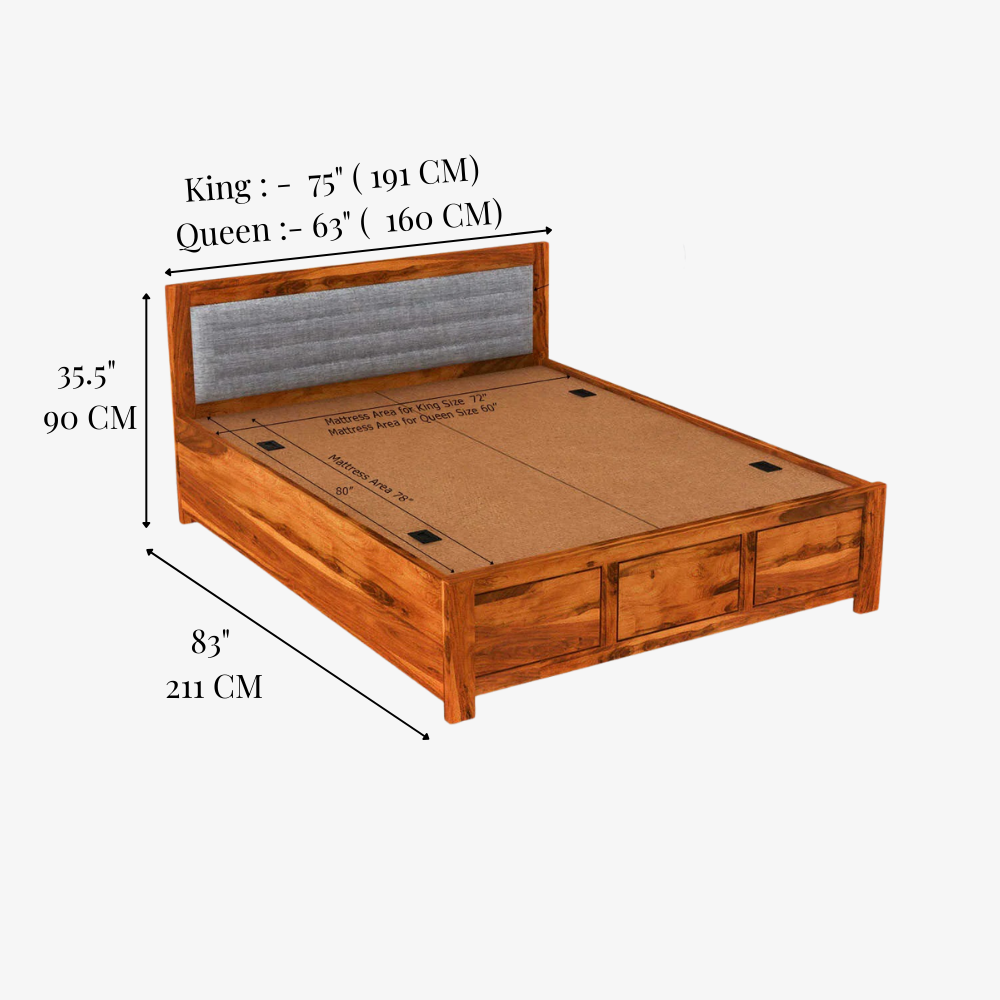 Eco Haven Wood Bed With Storage