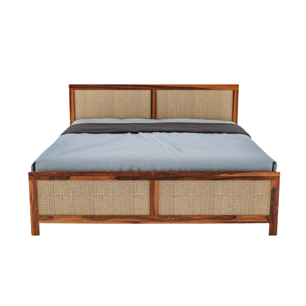 Loom Cane Wood Bed Without Storage