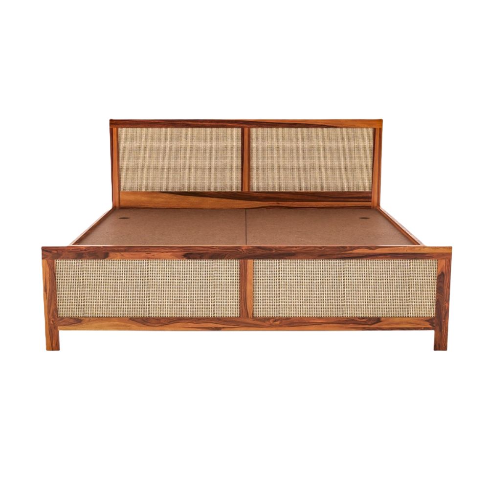 Loom Cane Wood Bed Without Storage
