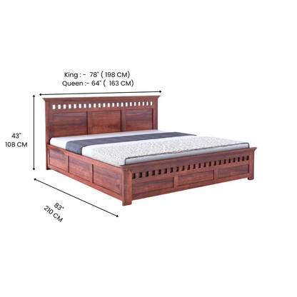 Zen Plank Wood Bed With Storage