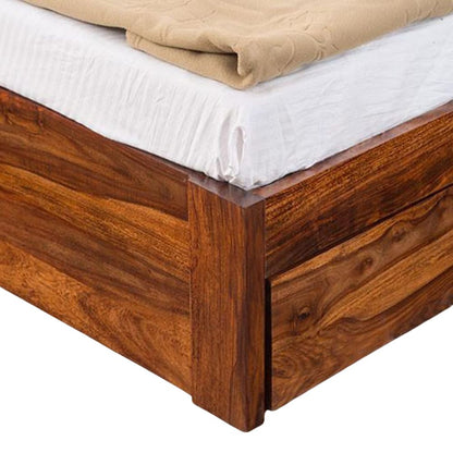 Urban Oak Wood Bed With Storage