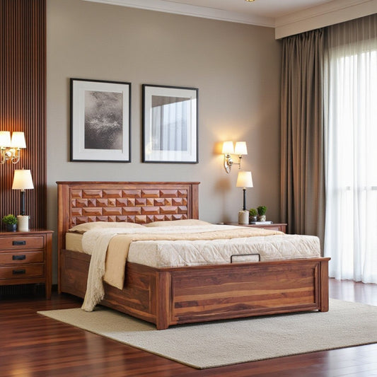 Nestura Wood Bed With Storage