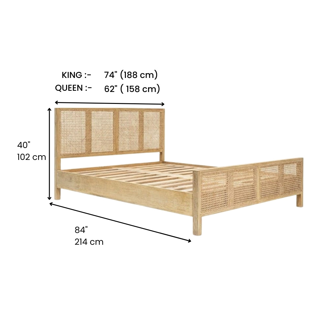 Grain Glow Wood Bed Without Storage