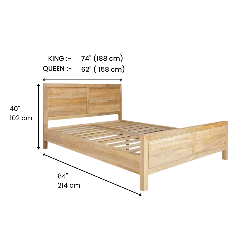Rustivio Wood Bed Without Storage