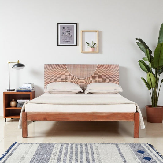 Solid Acacia Wood King Bed Featuring Natural Finish, Strong Construction & Refined Craftsmanship – Perfect for Modern Bedrooms