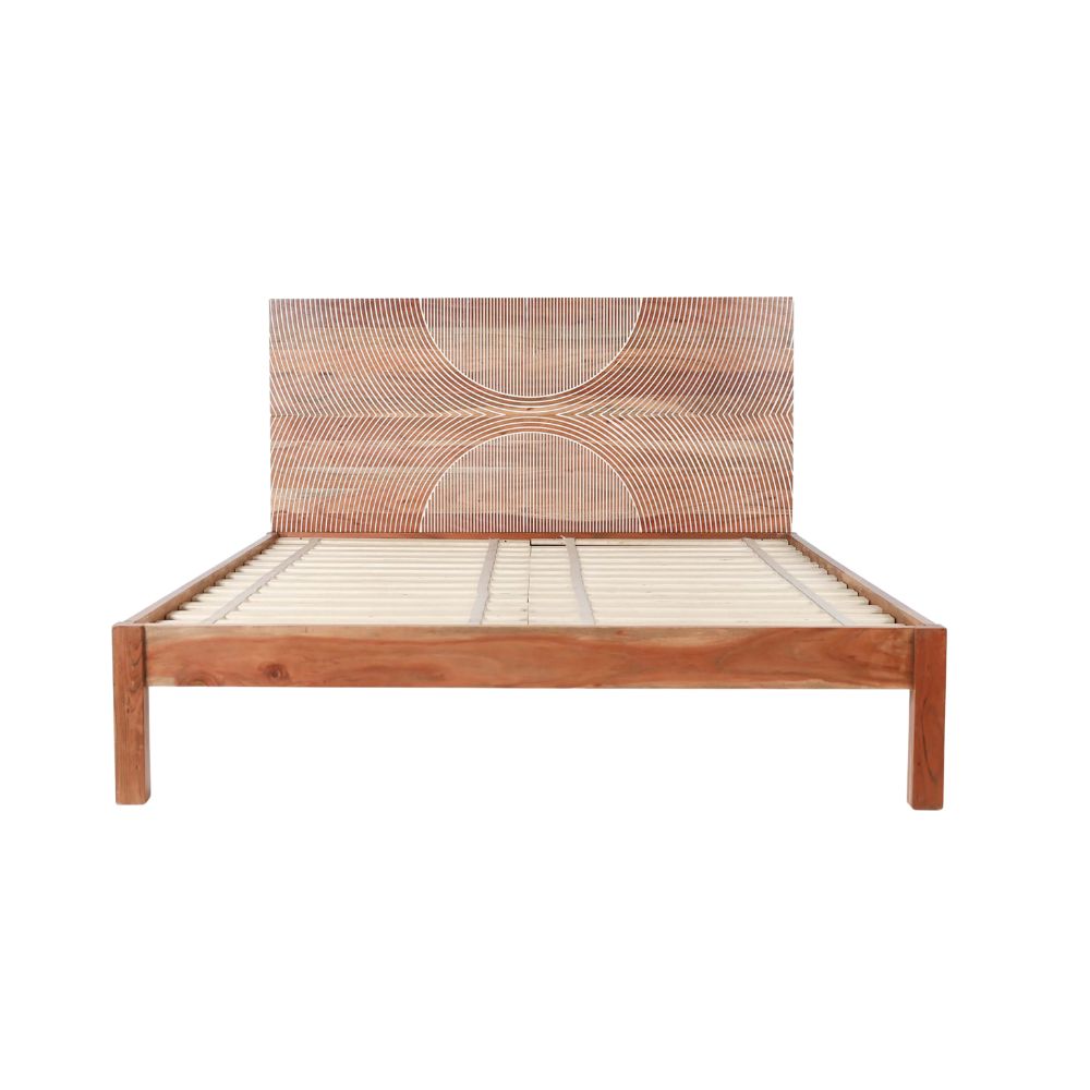 Solid Acacia Wood King Bed Featuring Natural Finish, Strong Construction & Refined Craftsmanship – Perfect for Modern Bedrooms
