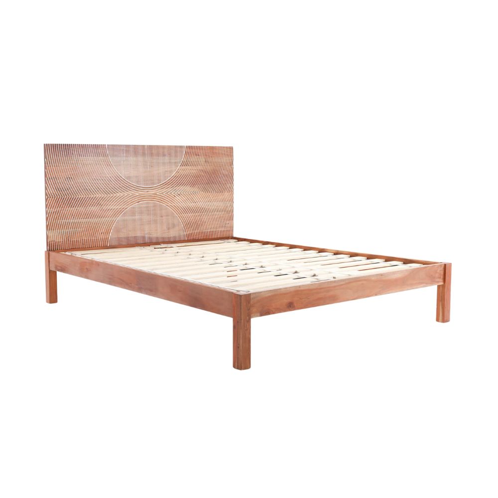 Solid Acacia Wood King Bed Featuring Natural Finish, Strong Construction & Refined Craftsmanship – Perfect for Modern Bedrooms