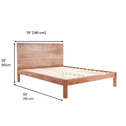 Solid Acacia Wood King Bed Featuring Natural Finish, Strong Construction & Refined Craftsmanship – Perfect for Modern Bedrooms