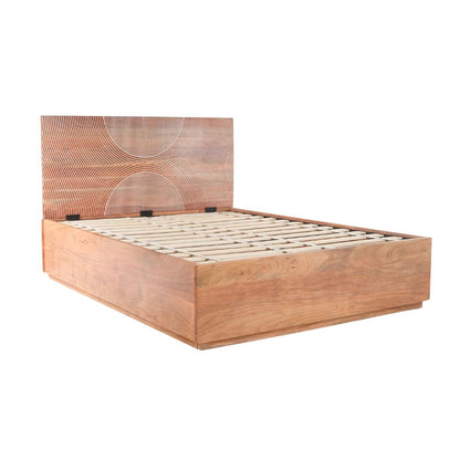 Handcrafted King Size Bed in Acacia Wood & Plywood – Strong Construction, Natural Finish & Refined Bedroom Furniture