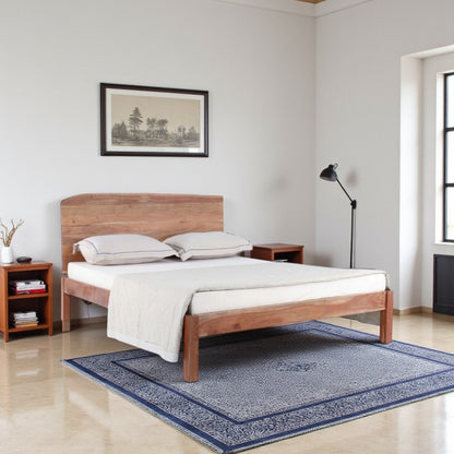 Premium Queen Size Bed Crafted from Solid Acacia Wood & High-Quality Plywood – Natural Finish, Sturdy Frame & Timeless Design for Bedroom
