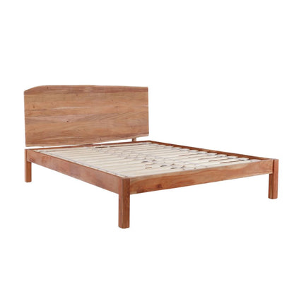 Premium Queen Size Bed Crafted from Solid Acacia Wood & High-Quality Plywood – Natural Finish, Sturdy Frame & Timeless Design for Bedroom