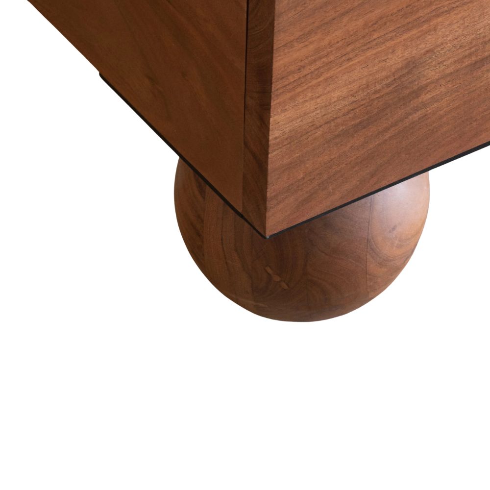 Handcrafted Queen Size Bed Made of Solid Acacia Wood & Plywood with Rich Brown Finish – Durable, Stable & Elegant Bedroom Furniture