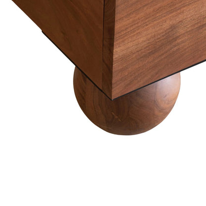 Handcrafted Queen Size Bed Made of Solid Acacia Wood & Plywood with Rich Brown Finish – Durable, Stable & Elegant Bedroom Furniture