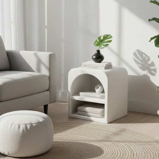 Modern Geo Bedside Table | Sleek Storage Nightstand for Bedrooms