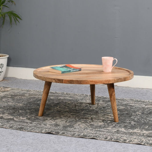 Marlow Light Mango Wood Round Low Coffee Table
