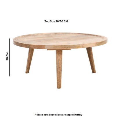 Marlow Light Mango Wood Round Low Coffee Table