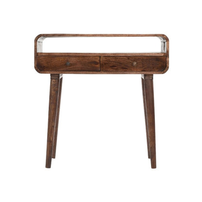 Franklin Dark Mango Wood Console Table with 2 Drawers