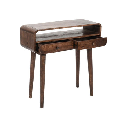 Franklin Dark Mango Wood Console Table with 2 Drawers