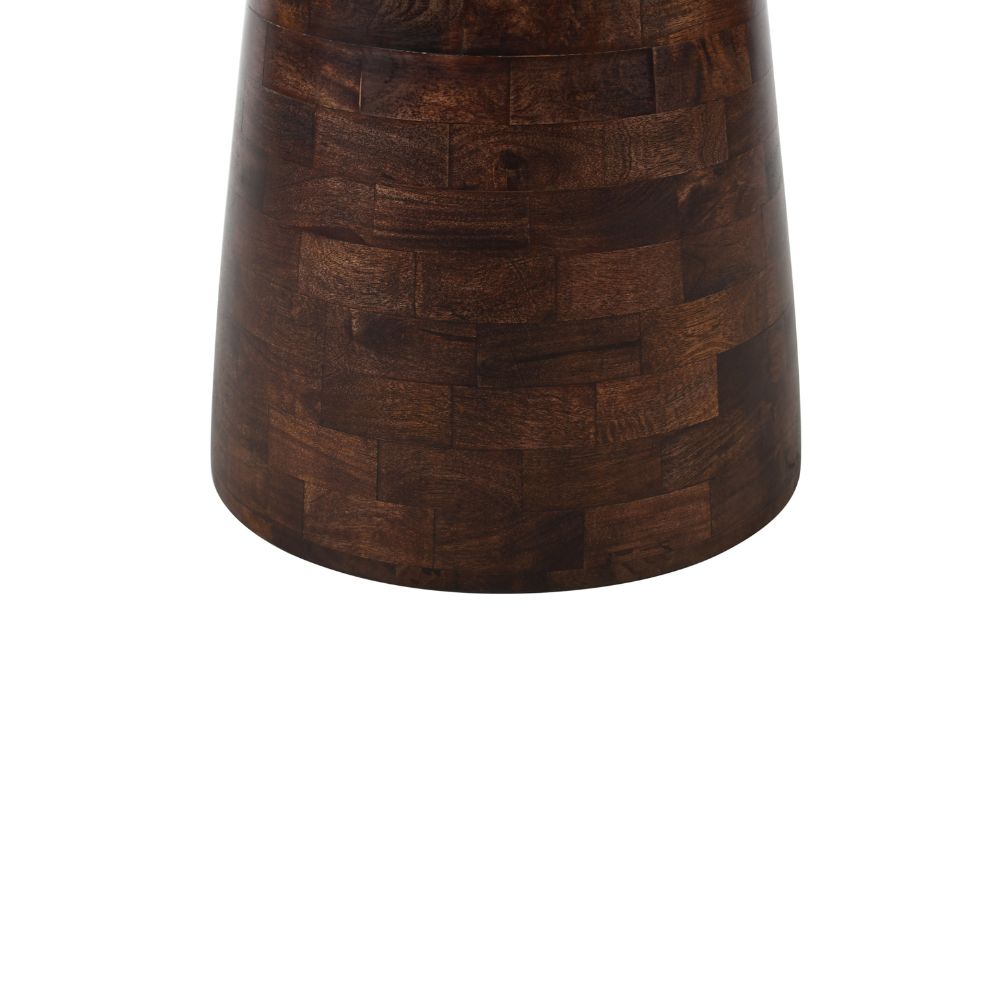 Natural Solid Dark Mango Wood Round Dining Table