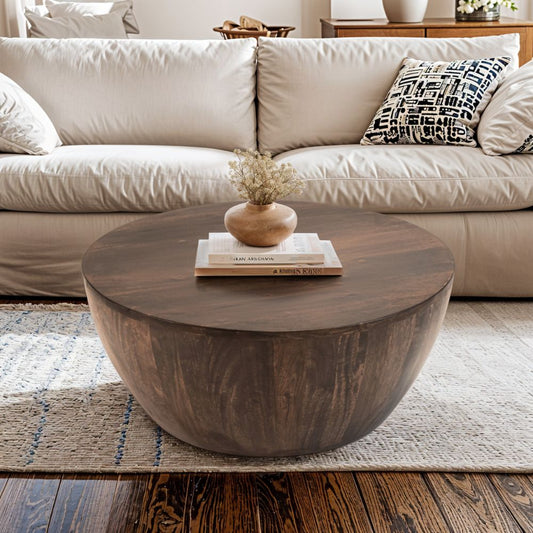 Natural Solid Dark Mango Wood Coffee Table
