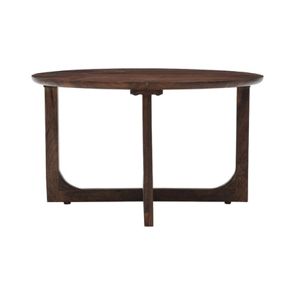 Natural Solid Dark Mango Wood Round Coffee Table