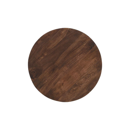 Natural Solid Dark Mango Wood Round Coffee Table