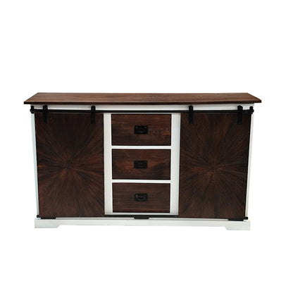 Reclaimed Wood Large Sliding Door Sideboard With 3 Drawer & 2 Sliding Door