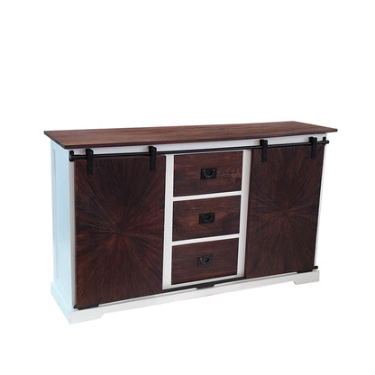 Reclaimed Wood Large Sliding Door Sideboard With 3 Drawer & 2 Sliding Door