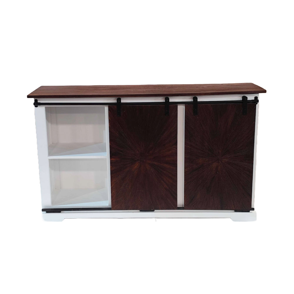 Reclaimed Wood Large Sliding Door Sideboard With 3 Drawer & 2 Sliding Door