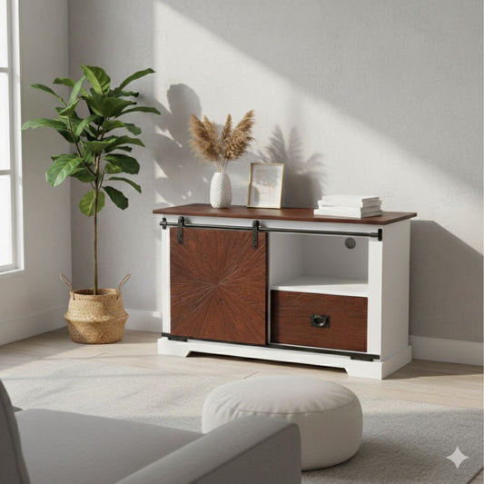 Reclaimed Wood Sliding Door Sideboard With 1 Drawer & 1 Sliding Door