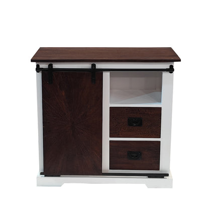 Reclaimed Wood Sliding Door Sideboard With 2 Drawer & 1 Sliding Door