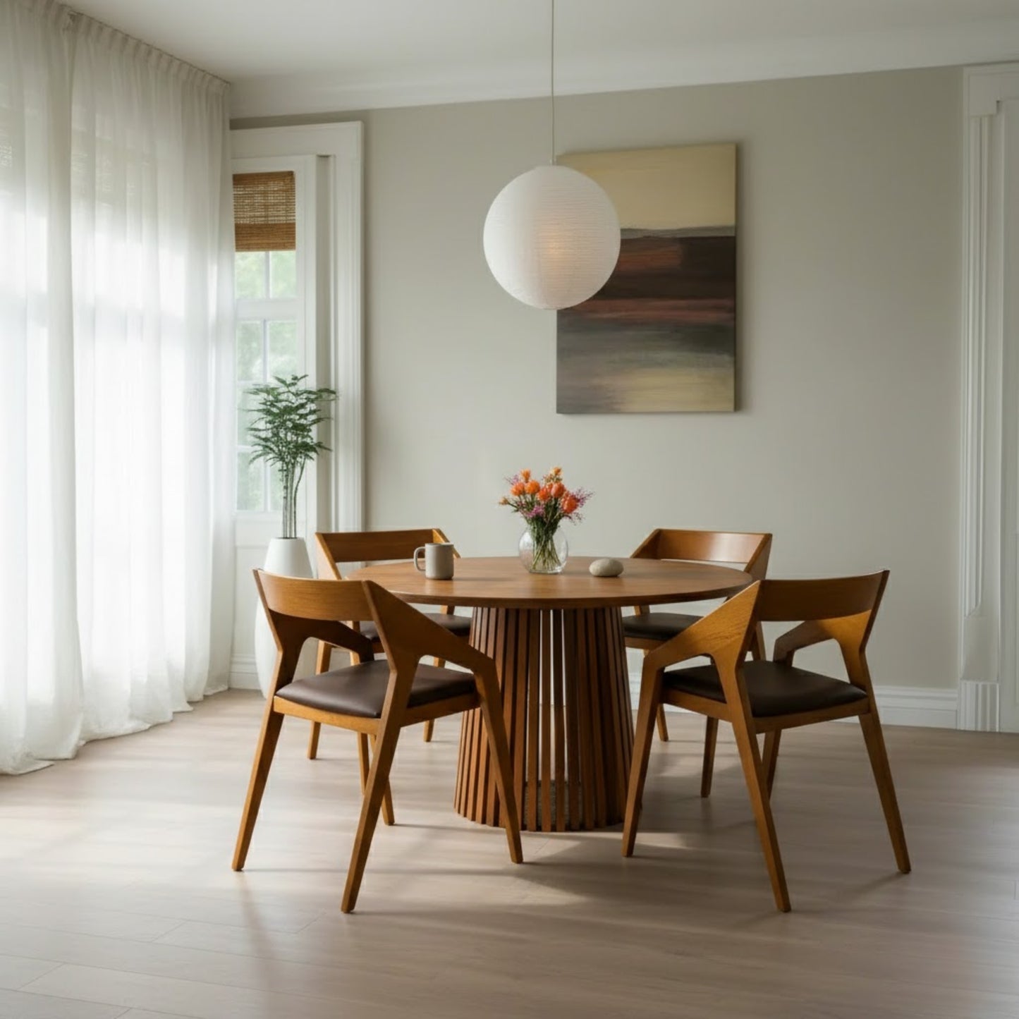 Amsterdam Round Dining Table With 4 Seater Chair