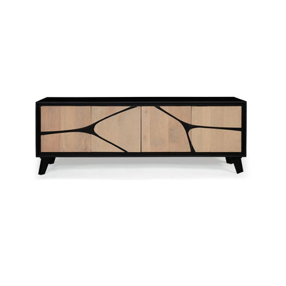 Solid Mango Wood Large Tvc / Low Board  Black