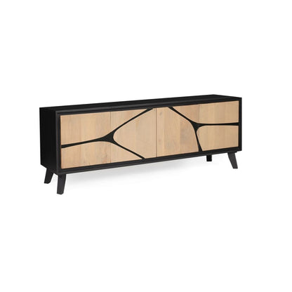 Solid Mango Wood Large Tvc / Low Board  Black