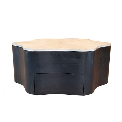 Solid Mango Wood Coffee Table Black