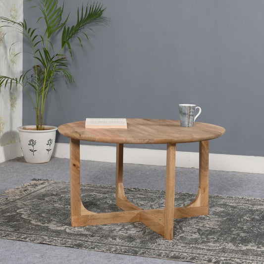 Nolan Natural Mango Wood Round Coffee Table