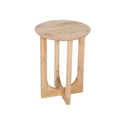 Nolan Natural Mango Wood Round Inverted Legs Side Table
