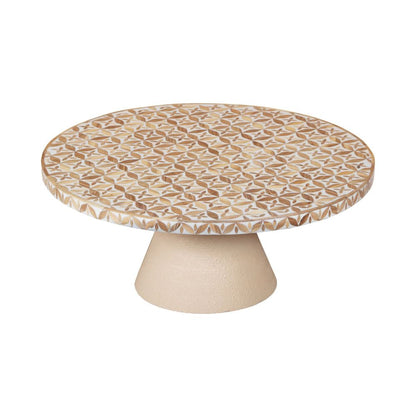 Inlay Acacia Wood Floral Low Coffee Table