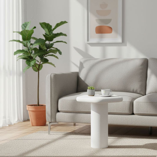 Udaipur Pentagon Side Table Big (White)