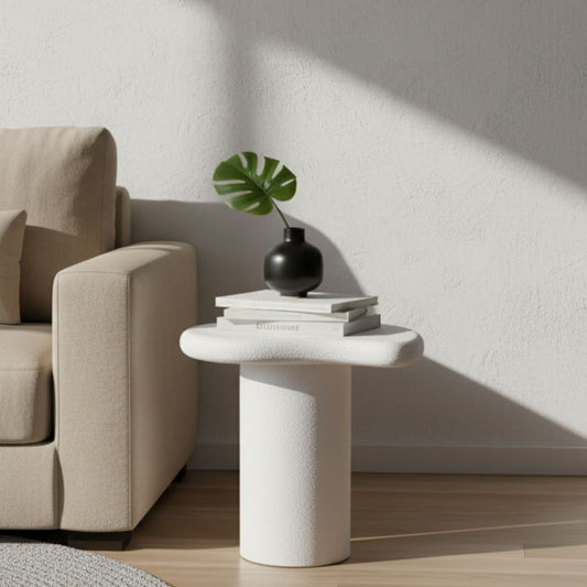 Engineered Wood End Table-Large White