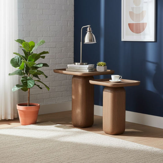 Acacia Wood Nest Of 2 Table
