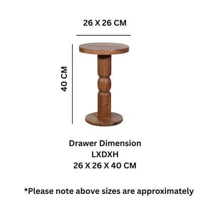 Jaipur Acacia Wood Freestanding Side Table