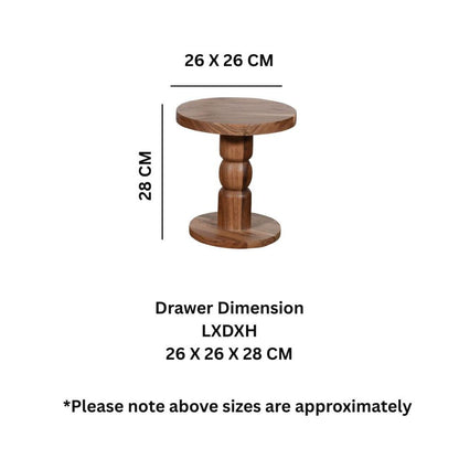 Jaipur Acacia Wood Freestanding Side Table