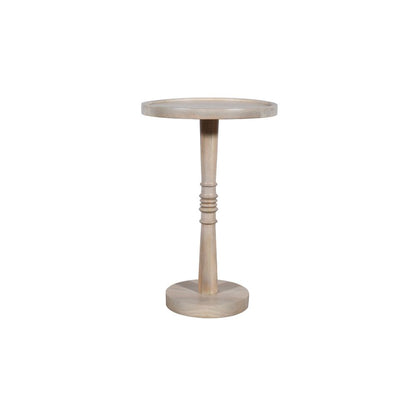 Mango Wood End Table-Oak White
