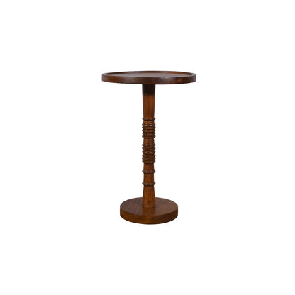 Mango Wood End Table-Oak Brown