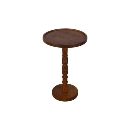 Mango Wood End Table-Oak Brown