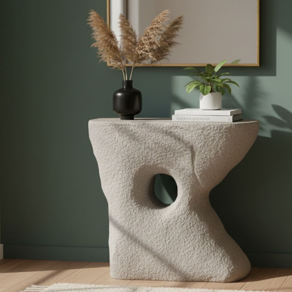 Indian Hub Concrete Finish Console Table