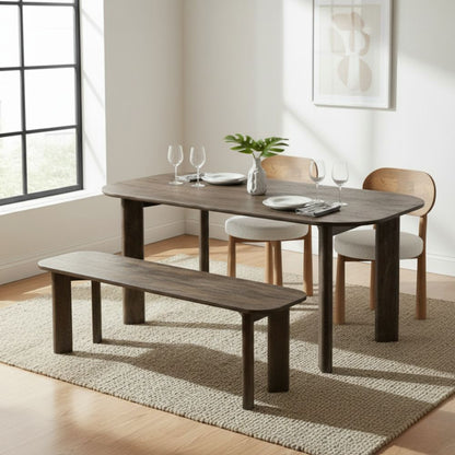 Indian Hub Solid Wood Dining Table 4 Seater Chair & With Bench