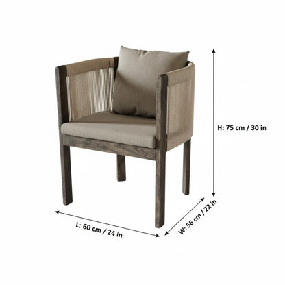 Indian Hub Solid Wood Cotton Chair